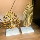 Escultura Folha Decorativa Dourada 16 5 X 8 X 22 5 Cm (metal)