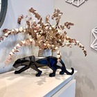 Escultura Leopardo Pantera Negra Estatua Decoração