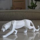 Escultura Leopardo Premium 60cm Branco