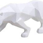 Escultura Leopardo Premium 60cm Branco