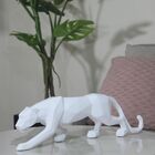 Escultura Leopardo Premium 60cm Branco