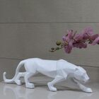 Escultura Leopardo Premium 60cm Branco