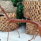 Escultura Madeira "Cachorro Baleia" em Pé Olhando Cima - Marc