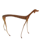 Escultura Madeira "Cachorro Baleia" em Pé Olhando Frente - Ma