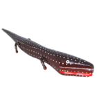 Escultura Madeira Lagarto Teiú - Ilha do Ferro - Marrom