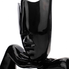 Escultura Máscara Com Base Descanso Em Cerâmica Preto 23x30 C