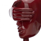 Escultura Máscara Rosto Cego Em Cerâmica Vermelho Ocre 25cm B