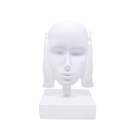 Escultura Máscara Rosto Surdo Branco Em Cerâmica 25cm B02 - D