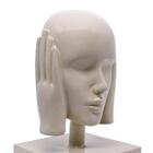 Escultura Máscara Rosto Surdo Nude Em Cerâmica 25x15cm