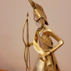 Escultura Metálica Orixá Oxossi 25cm