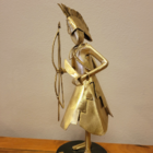 Escultura Metálica Orixá Oxossi 25cm