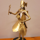 Escultura Metálica Orixá Oxum 23cm