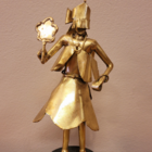 Escultura Metálica Orixá Oxum 23cm