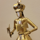 Escultura Metálica Orixá Xangô 25cm