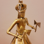 Escultura Metálica Orixá Xangô 25cm