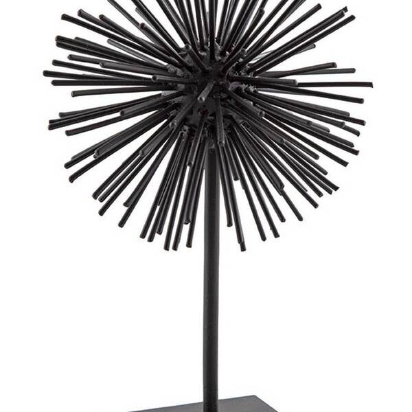 Escultura Ouriço Preto Em Metal 13017 Mart