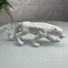 Escultura Pantera Branca De Cerâmica Moderna Decorativa