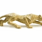 Escultura Pantera Marrom Clara Estatua Decorativa Em Cerâmica