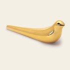 Escultura Pássaro Cerâmica Dourado 14184 Mart