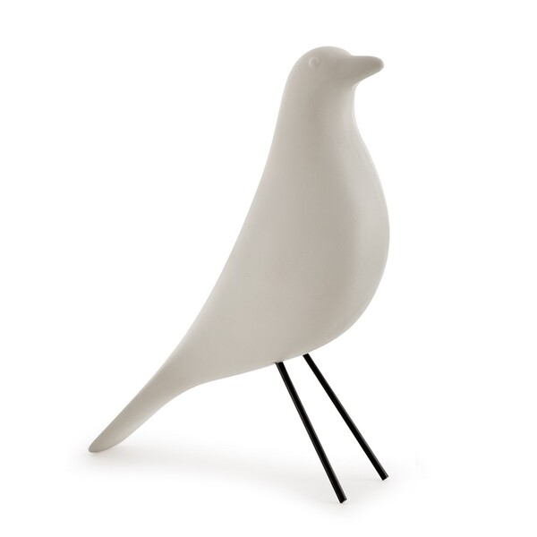 Escultura Pássaro Decorativo Branco Em Cimento 27 5x8 5 Cm -