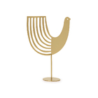 Escultura Pássaro Dourado Em Metal 24x6,5cm