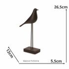 Escultura Pássaro Em Poliresina - Preto P