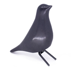 Escultura Pássaro Pomba Cerâmica Para Escritório Preto 15 Cm