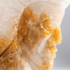 Escultura Rosto Índio Lapidado Em Citrino