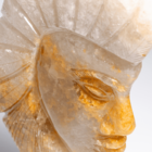 Escultura Rosto Índio Lapidado Em Citrino