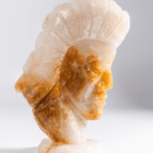 Escultura Rosto Índio Lapidado Em Citrino