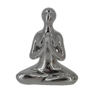Escultura Yoga Em Porcelana Prata - Oração (11cm)