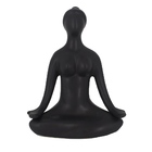 Escultura Yoga Em Porcelana Preto - Meditação (11cm)