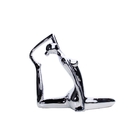 Escultura Yoga Prata Em Porcelana Pose Rei Pombo 22x20 Cm M02