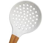 Escumadeira De Silicone Bambu Colher De Cozinha Marmorizada