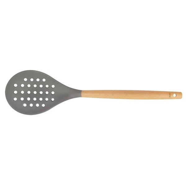 Escumadeira De Silicone E Bamboo Cinza Mor