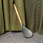 Escumadeira De Silicone E Bamboo Cinza Mor