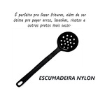 Escumadeira Talher Em Nylon Cozinha Utensílio Preto 28cm