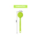 Escumadeira Talher Em Nylon Cozinha Utensílio Verde 28cm