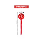 Escumadeira Talher Em Nylon Cozinha Utensílio Vermelho 28cm