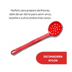 Escumadeira Talher Em Nylon Cozinha Utensílio Vermelho 28cm