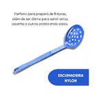 Escumadeira Talher Nylon Cozinha Goumert Utensílio Azul 28cm
