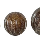 Esfera Murano Marrom Com Dourado - Tamanho G (12 X 12 Cm)