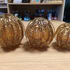 Esfera Murano Marrom Com Dourado - Tamanho M (10 Cm X 10 Cm)