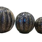 Esfera Murano Preta Com Dourado - Tamanho G 12 X 12 Cm