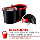Esfregão Mop Giratório Com Balde 13l Vermelho E Preto - Power