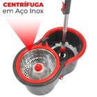 Esfregão Mop Giratório Com Balde 13l Vermelho E Preto - Power