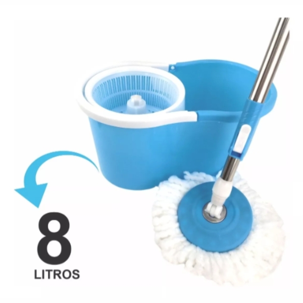 Esfregao Mop Limpeza Simplus Balde 08 Litros
