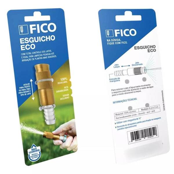 Esguicho Eco Em Alumínio De  (1/2pol.) Cor Dourado Fico