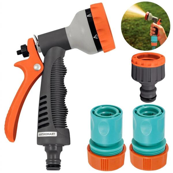 Esguicho Hidropistola 6 Jatos Mangueira Jardim + Engate Rápid