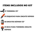 Esguicho Para Engate Rápido Com Jato Regulável + Torneira 1/2